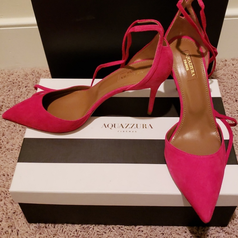Brand new Aquazzura hot pink suede pumps - Picture 2 of 4